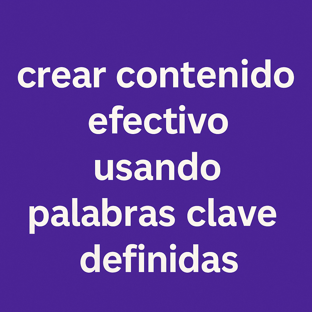 crear contenido usando palabras clave definidas sobre fondo púrpura