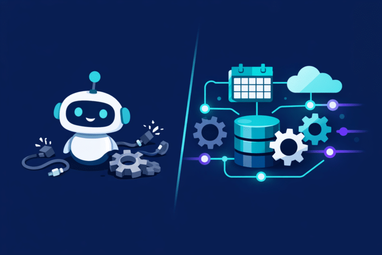 Chatbot desconectado frente a un sistema de automatización con agentes de IA