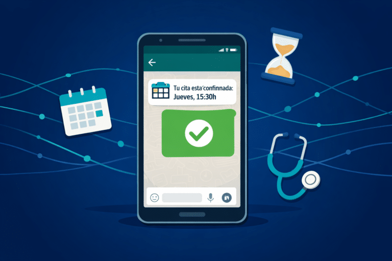 Agente de IA gestionando citas de una clínica en WhatsApp de forma automática.