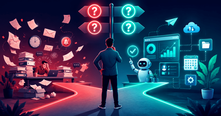 Empresario evaluando si su negocio está preparado para automatizar procesos con inteligencia artificial.